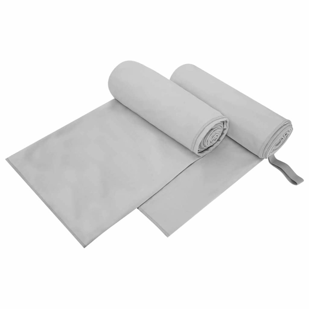vidaXL Αθλητικές Πετσέτες 2 τμχ. Γκρι 200 x 100 cm
