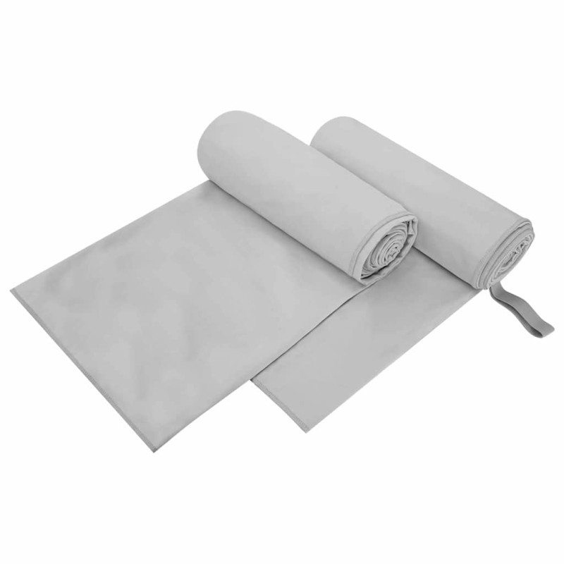 vidaXL Αθλητικές Πετσέτες 2 τμχ. Γκρι 200 x 100 cm