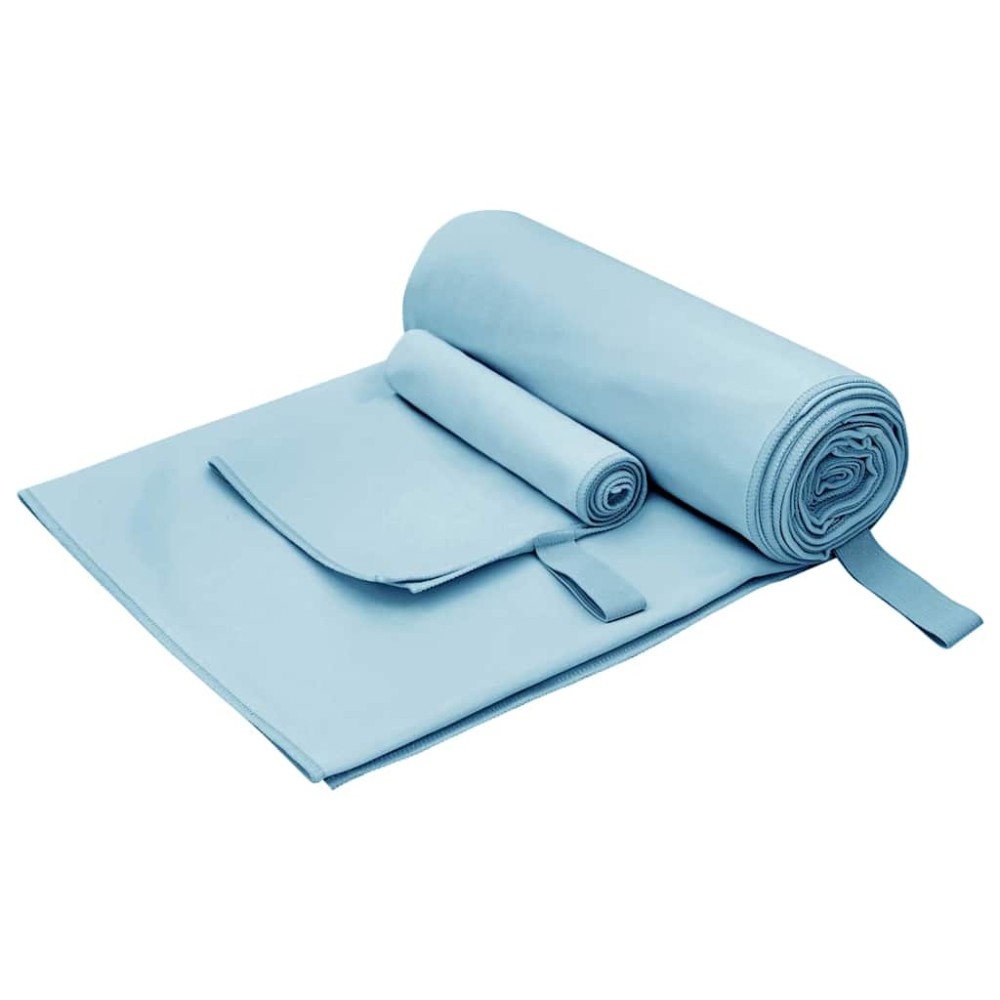 vidaXL Σύνολο πετσέτας αθλητισμού 2 τεμ. Μπλε 50 x 30 cm, 200 x 100 cm