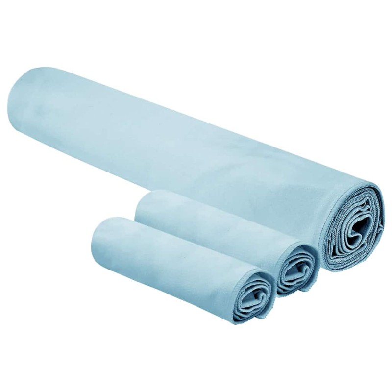 vidaXL Σύνολο πετσέτας αθλητισμού 3 τεμ. Μπλε 210 x 100 cm