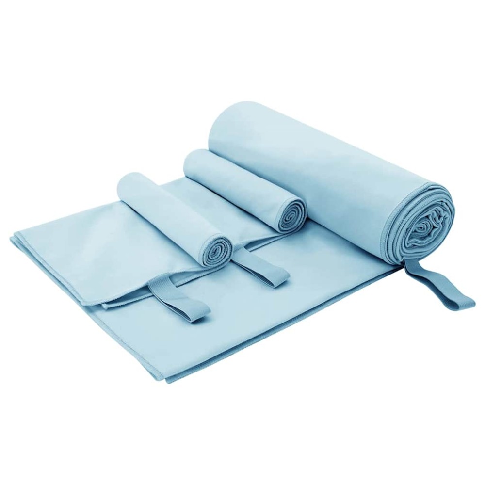 vidaXL Σύνολο πετσέτας αθλητισμού 3 τεμ. Μπλε 210 x 100 cm