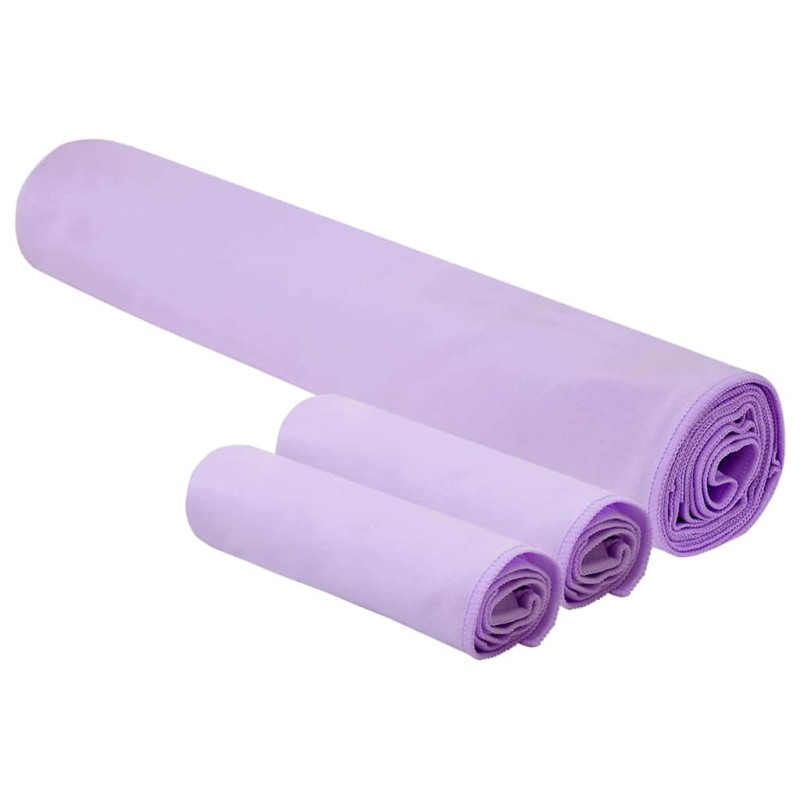 vidaXL Σύνολο πετσέτας αθλητισμού 3 τεμ. Μοβ 210 x 100 cm