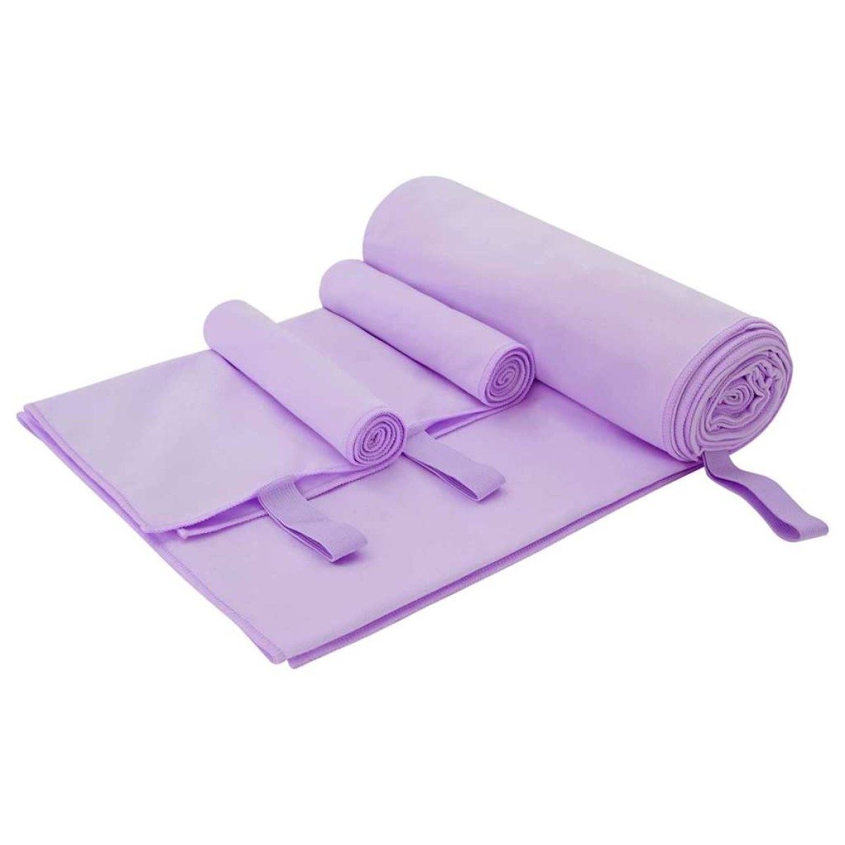 vidaXL Σύνολο πετσέτας αθλητισμού 3 τεμ. Μοβ 210 x 100 cm