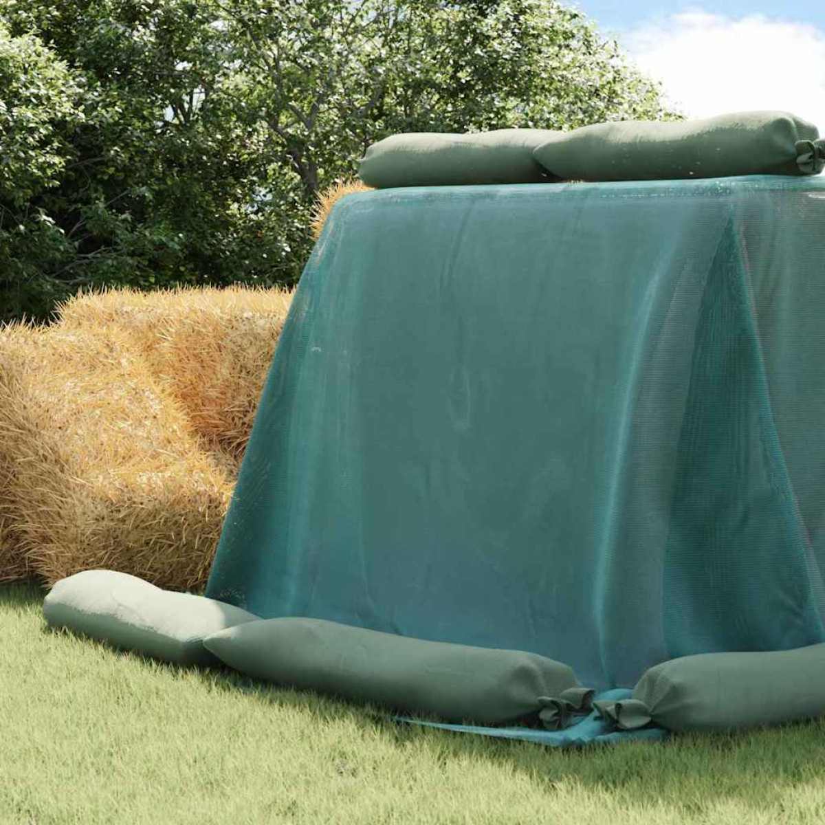 vidaXL Κάλυμμα σιλό Πράσινο 8 x 5 m HDPE