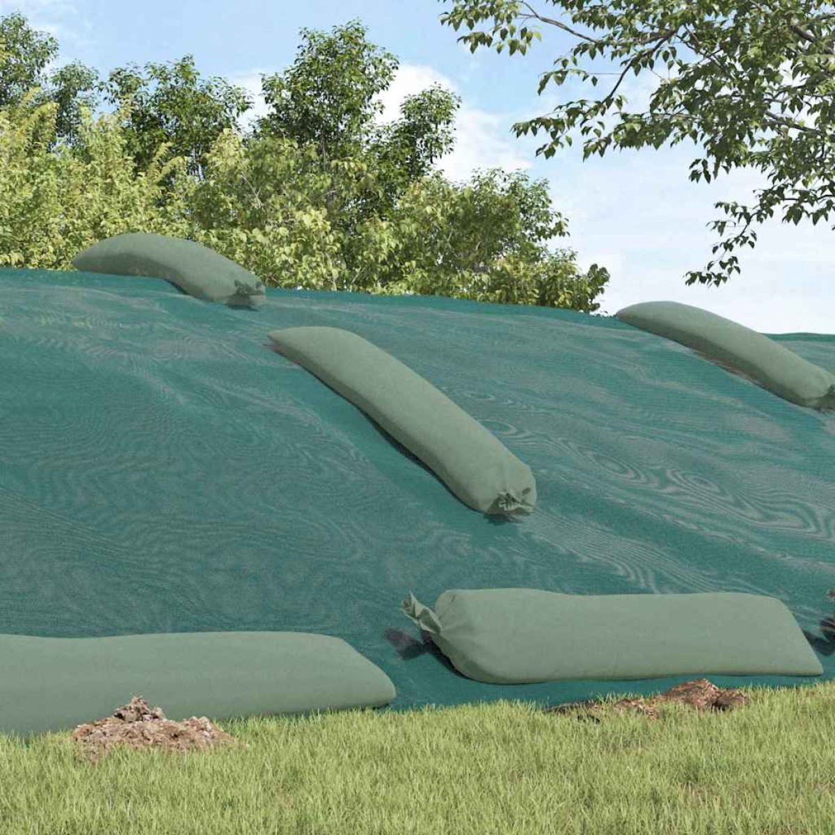 vidaXL Κάλυμμα σιλό Πράσινο 8 x 5 m HDPE