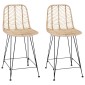 vidaXL Καρέκλα Μπαρ 2 τμχ. Φυσικό 44,5 x 54,5 x 97,5 εκ.