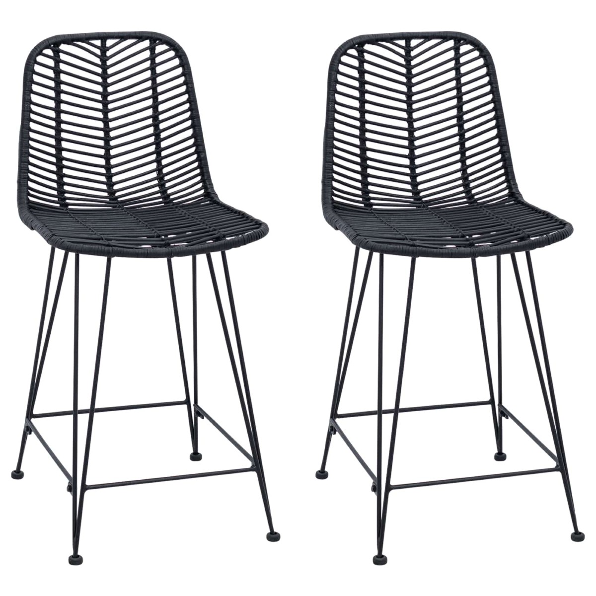 vidaXL Καρέκλα Μπαρ 2 τμχ. Μαύρο 44,5 x 54,5 x 97,5 εκ.