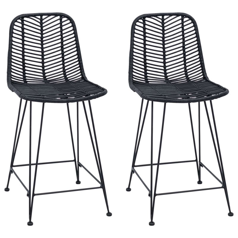 vidaXL Καρέκλα Μπαρ 2 τμχ. Μαύρο 44,5 x 54,5 x 97,5 εκ.
