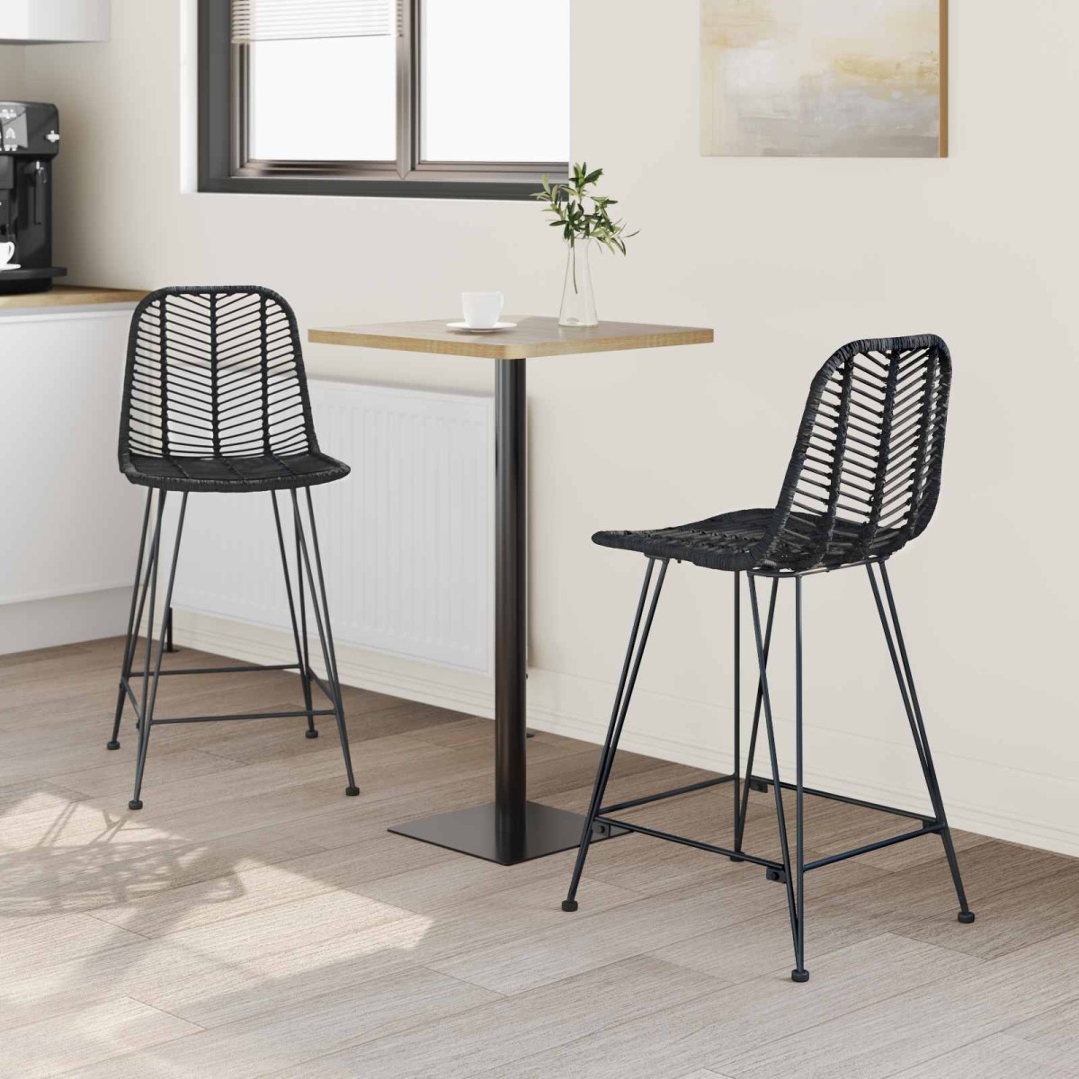 vidaXL Καρέκλα Μπαρ 2 τμχ. Μαύρο 44,5 x 54,5 x 97,5 εκ.