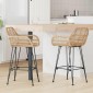 vidaXL Καρέκλα Μπαρ 2 τμχ. Φυσικό 55 x 52 x 92 εκ Καλάμι και Σίδερο