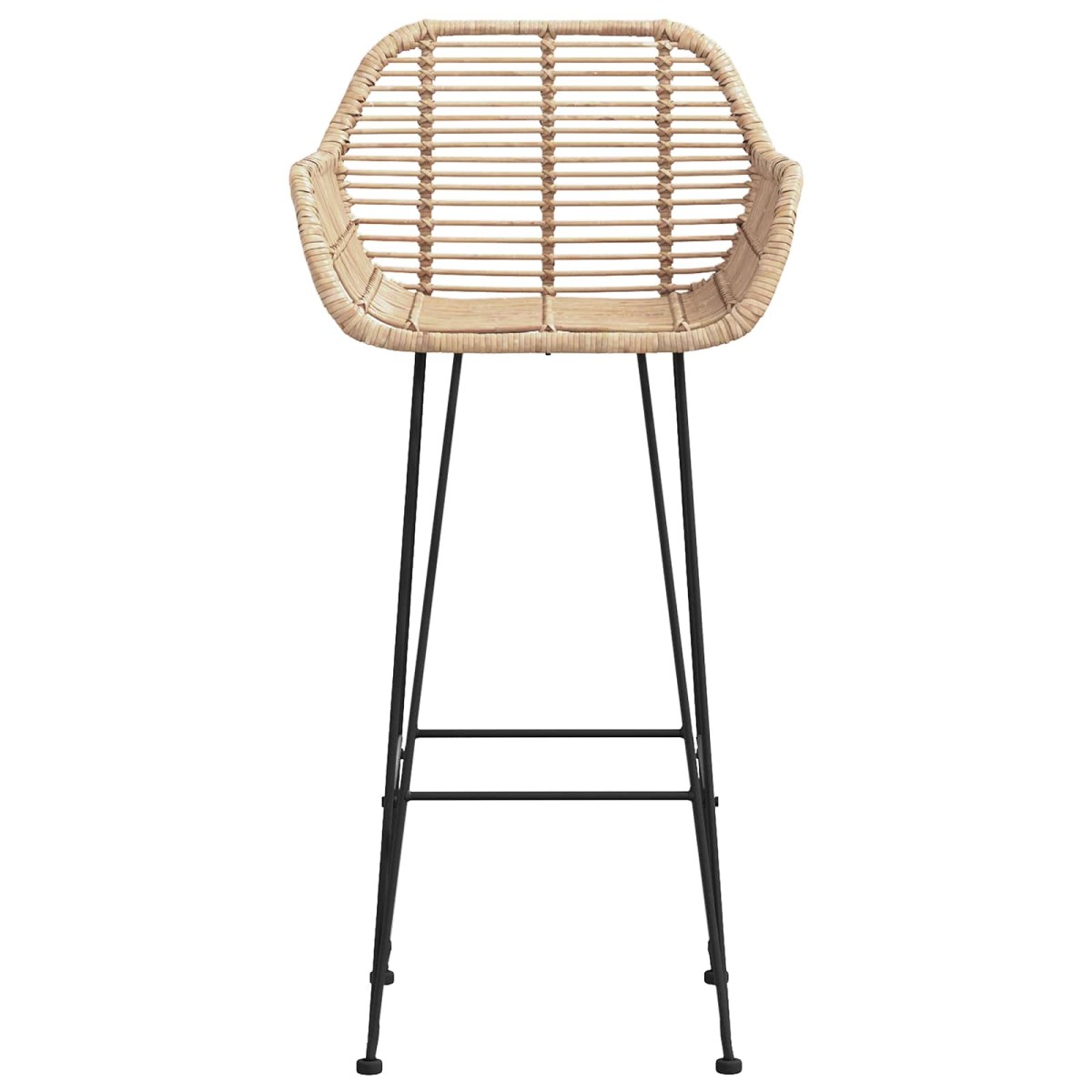 vidaXL Καρέκλα Μπαρ 2 τμχ. Φυσικό 55 x 52 x 105 εκ Καλάμι και Σίδερο