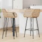 vidaXL Καρέκλα Μπαρ 2 τμχ. Φυσικό 55 x 52 x 105 εκ Καλάμι και Σίδερο