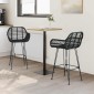 vidaXL Καρέκλα Μπαρ 2 τμχ. Μαύρο 55 x 52 x 92 εκ Καλάμι και Σίδερο