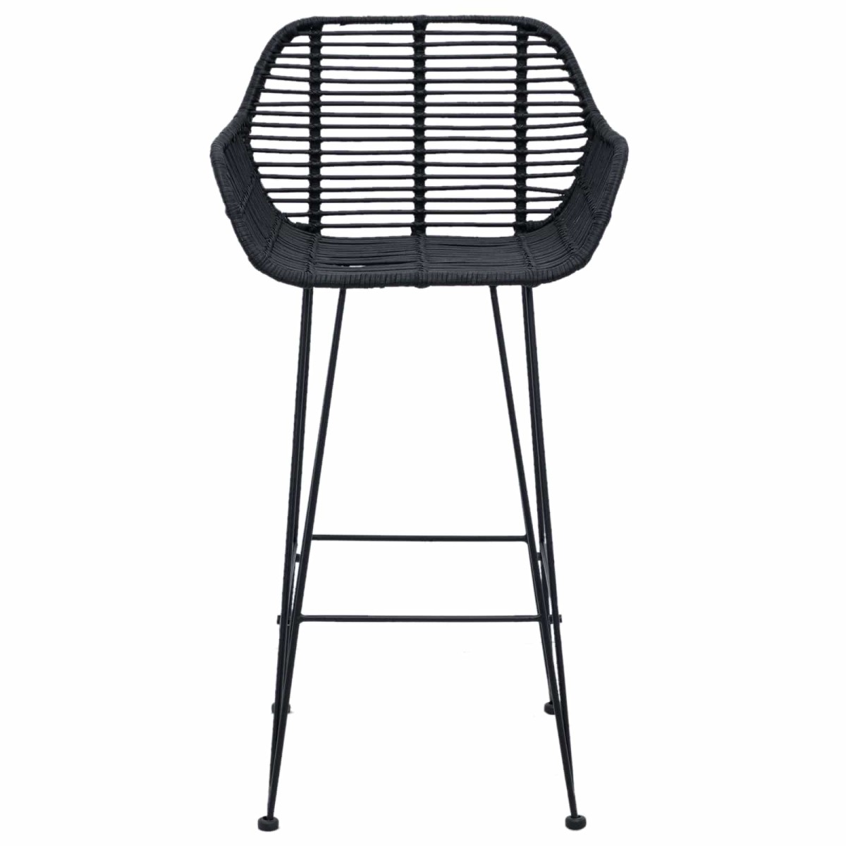 vidaXL Καρέκλα Μπαρ 2 τμχ. Μαύρο 55 x 52 x 92 εκ Καλάμι και Σίδερο