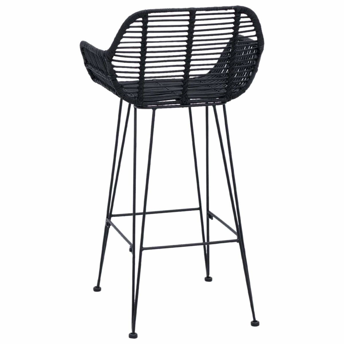 vidaXL Καρέκλα Μπαρ 2 τμχ. Μαύρο 55 x 52 x 92 εκ Καλάμι και Σίδερο