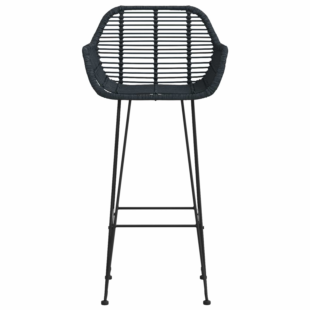 vidaXL Καρέκλα Μπαρ 2 τμχ. Μαύρο 55 x 52 x 105 εκ Καλάμι και Σίδερο