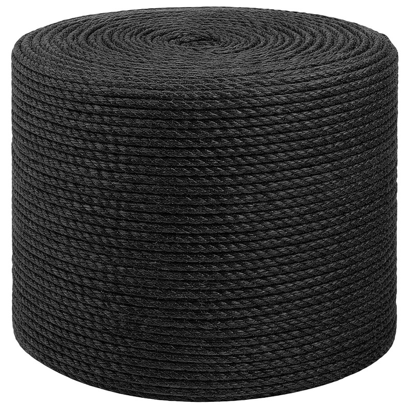 vidaXL Σχοινί Από Τζute 8 mm Μαύρο 100% Τζούτα Tossa