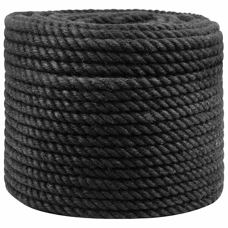 vidaXL Σχοινί Από Τζute 12 mm Μαύρο 100% Τζούτα Tossa