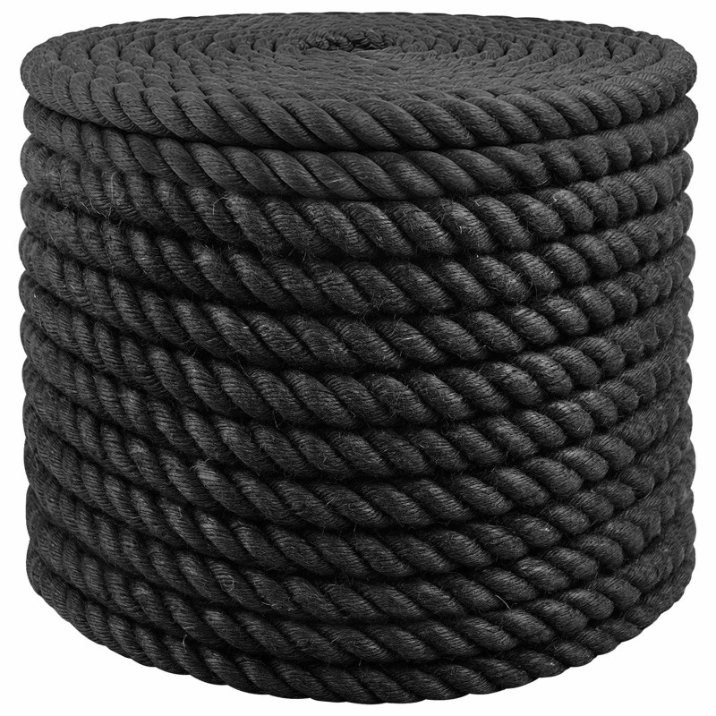 vidaXL Σχοινί Από Τζute 24 mm Μαύρο 100% Τζούτα Tossa
