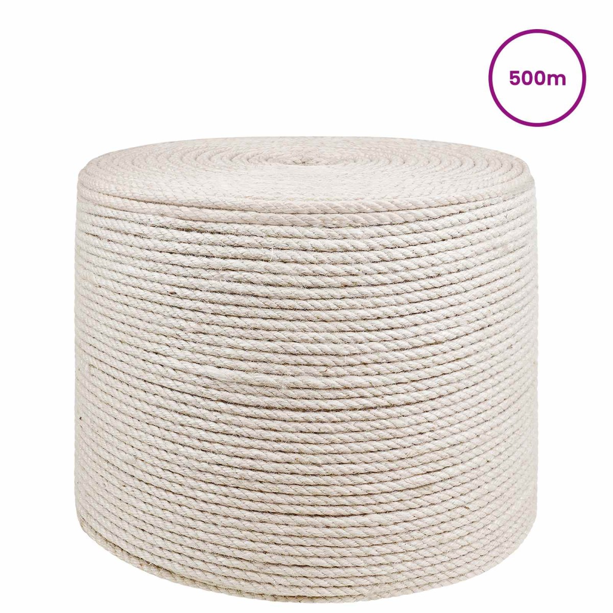 vidaXL Σχοινί γιούτας 4 mm Λευκό 100% Τζούτα Tossa