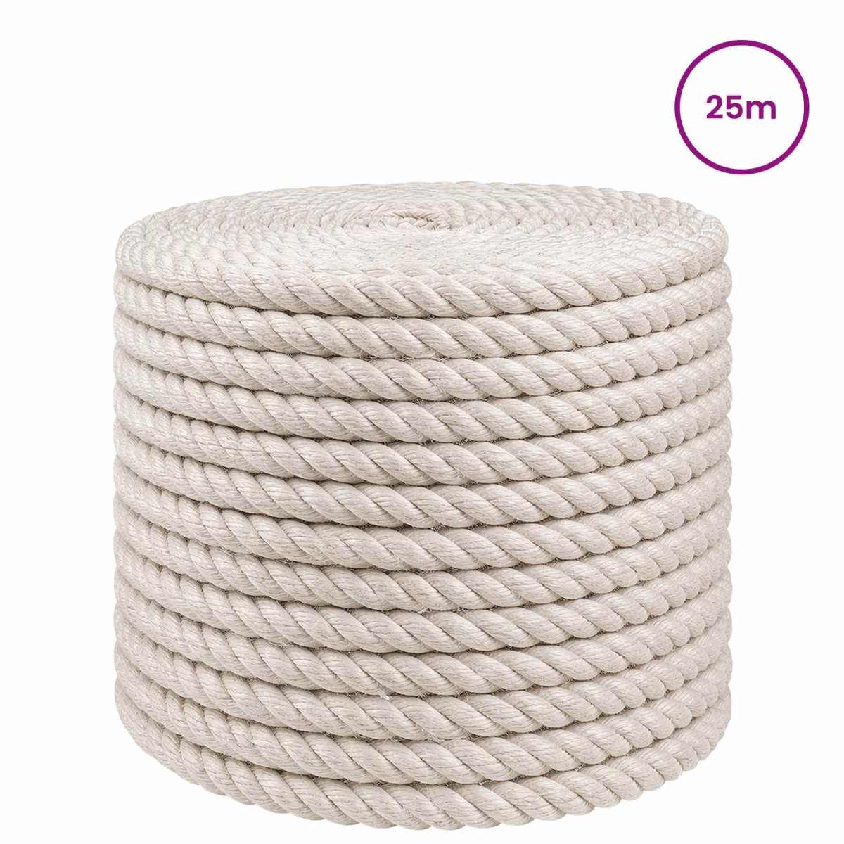 vidaXL Σχοινί Από Τζute 10 mm Λευκό 100% Τζούτα Tossa