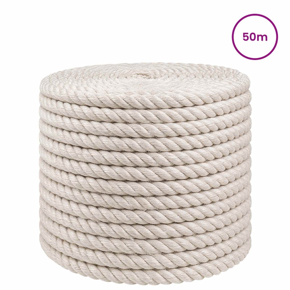 vidaXL Σχοινί Από Τζute 12 mm Λευκό 100% Τζούτα Tossa