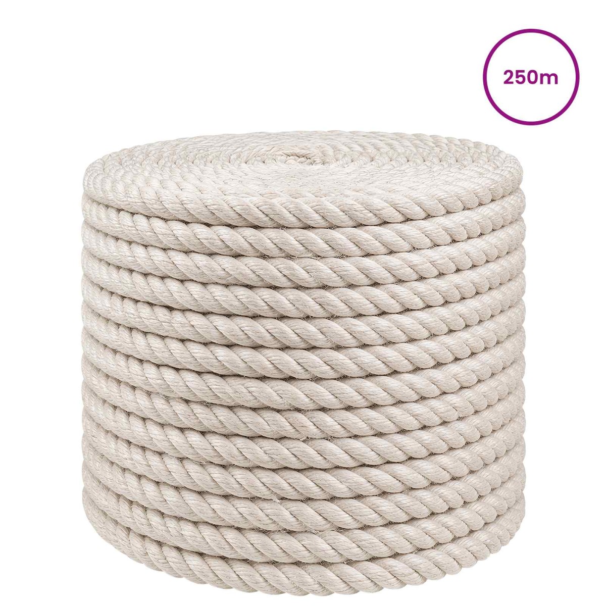 vidaXL Σχοινί Από Τζute 14 mm Λευκό 100% Τζούτα Tossa