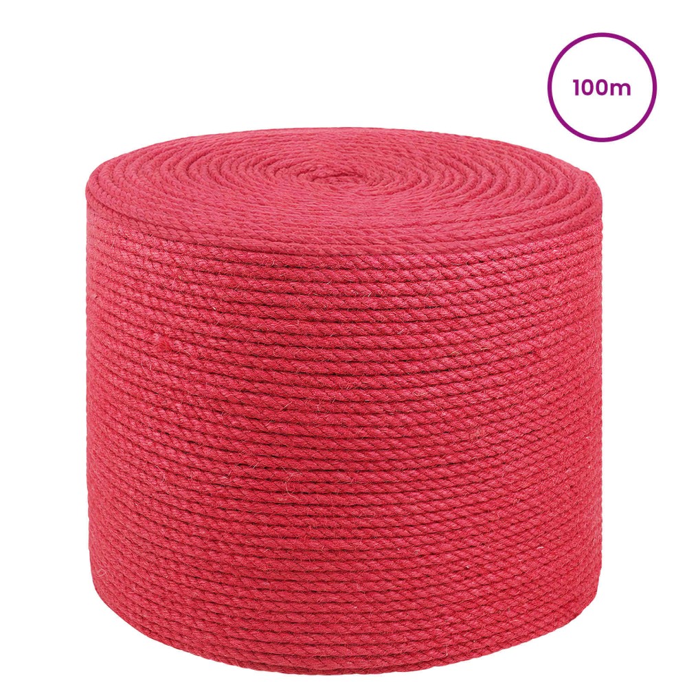 vidaXL 4 mm Κόκκινο 100% Τζούτα Tossa