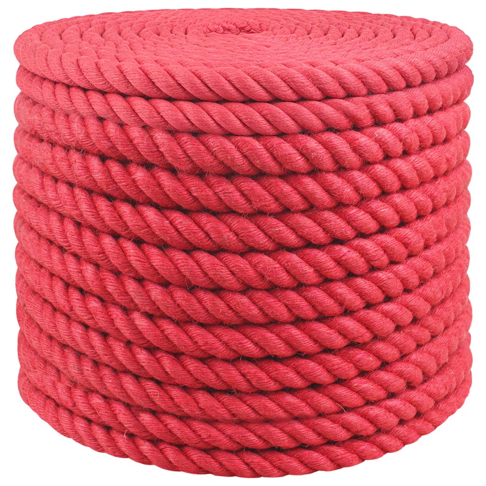 vidaXL Σχοινί Από Τζute 20 mm Κόκκινο 100% Τζούτα Tossa