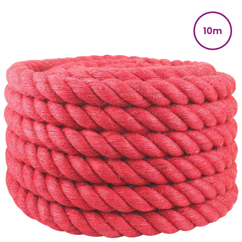 vidaXL Σχοινί Από Τζute 40 mm Κόκκινο 100% Τζούτα Tossa