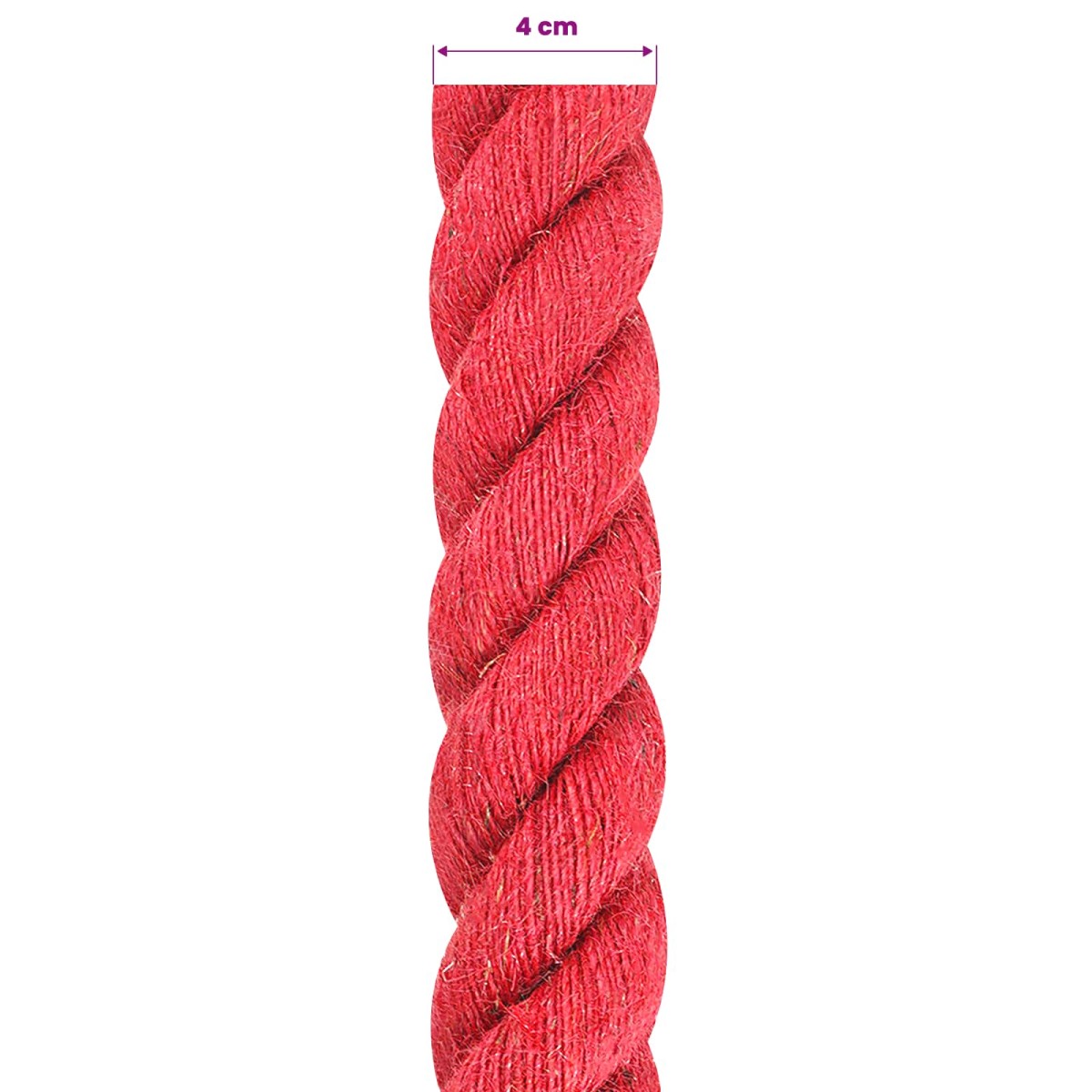 vidaXL Σχοινί Από Τζute 40 mm Κόκκινο 100% Τζούτα Tossa