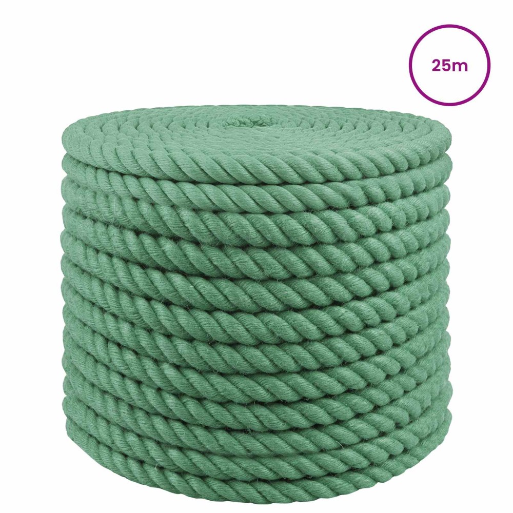 vidaXL Σχοινί Από Τζute 24 mm Πράσινο 100% Τζούτα Tossa