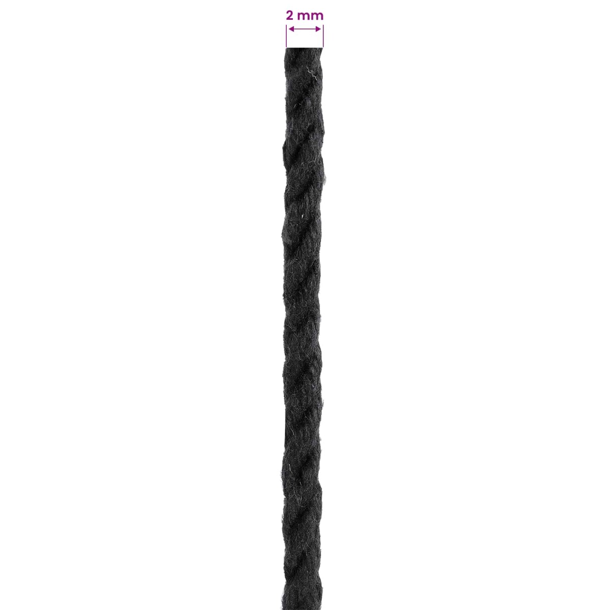vidaXL Cotton Twine 10 τμχ. 2 mm 100 m Μαύρο 100% Βαμβάκι