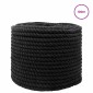 vidaXL Κωτόσχοινo 10 mm 100 m Μαύρο 100% Βαμβάκι