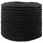 vidaXL Κωτόσχοινo 12 mm 50 m Μαύρο 100% Βαμβάκι