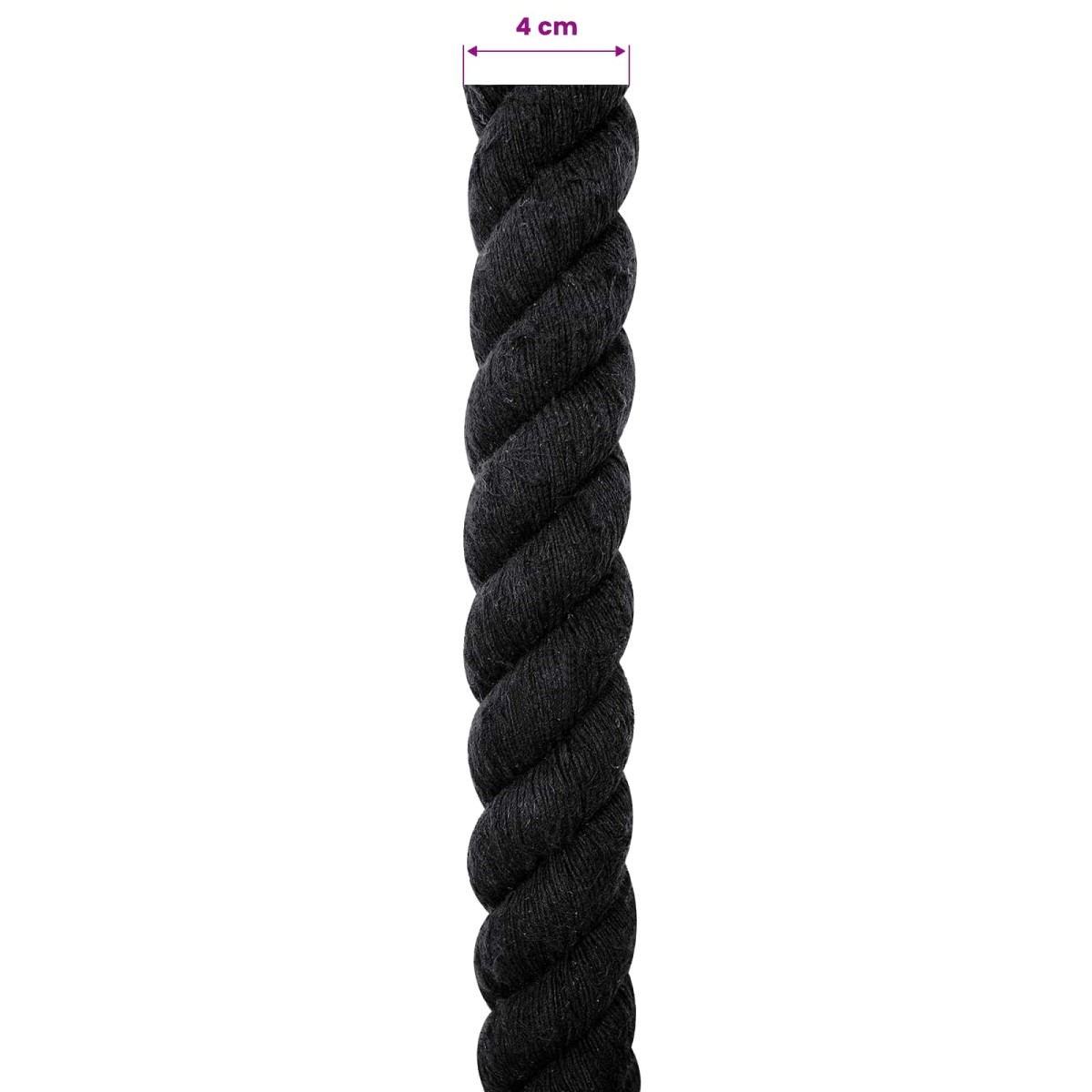 vidaXL Κωτόσχοινo 40 mm 25 m Μαύρο 100% Βαμβάκι