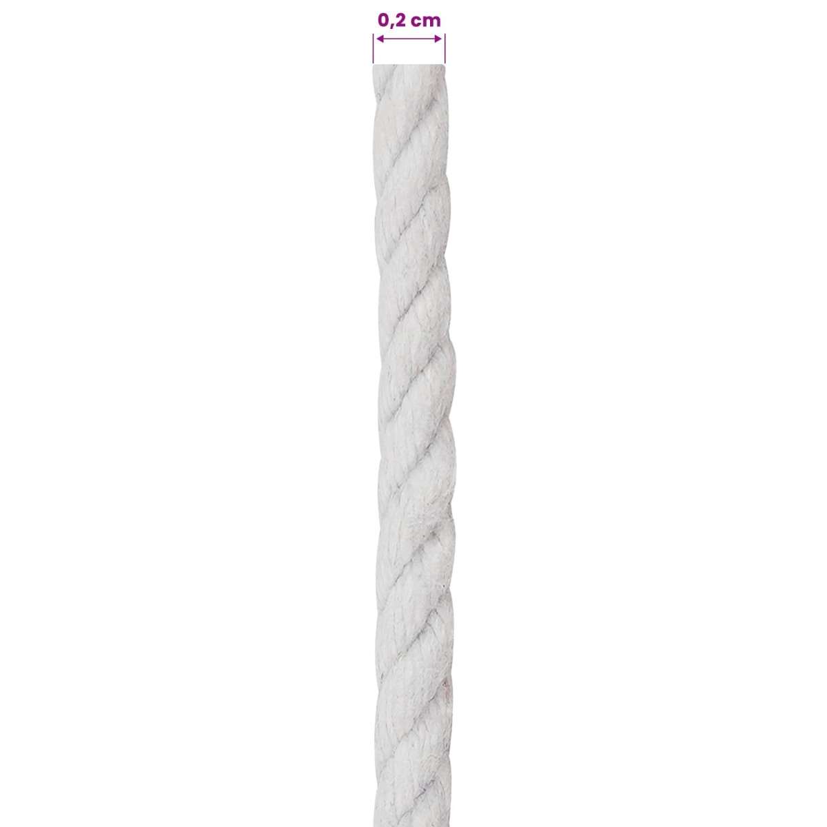 vidaXL Cotton Twine 2 τμχ. 2 mm 100 m Λευκό 100% Βαμβάκι