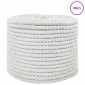 vidaXL Κωτόσχοινo 14 mm 50 m Λευκό 100% Βαμβάκι