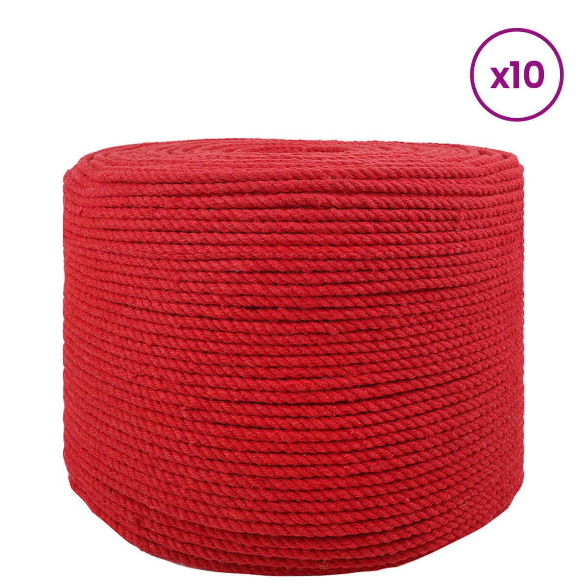 vidaXL Cotton Twine 10 τμχ. 2 mm 100 m Κόκκινο 100% Βαμβάκι