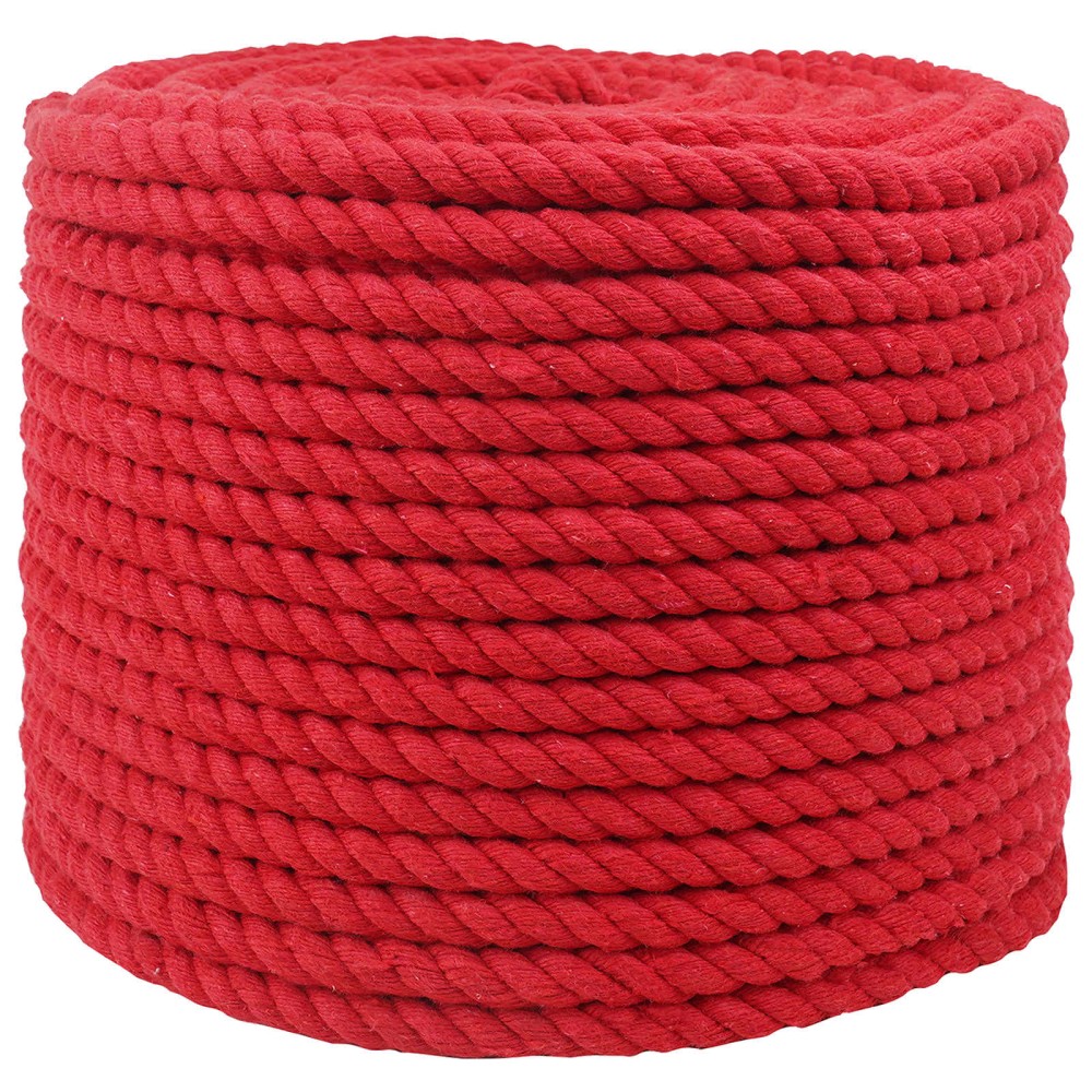 vidaXL Κωτόσχοινo 10 mm 25 m Κόκκινο 100% Βαμβάκι