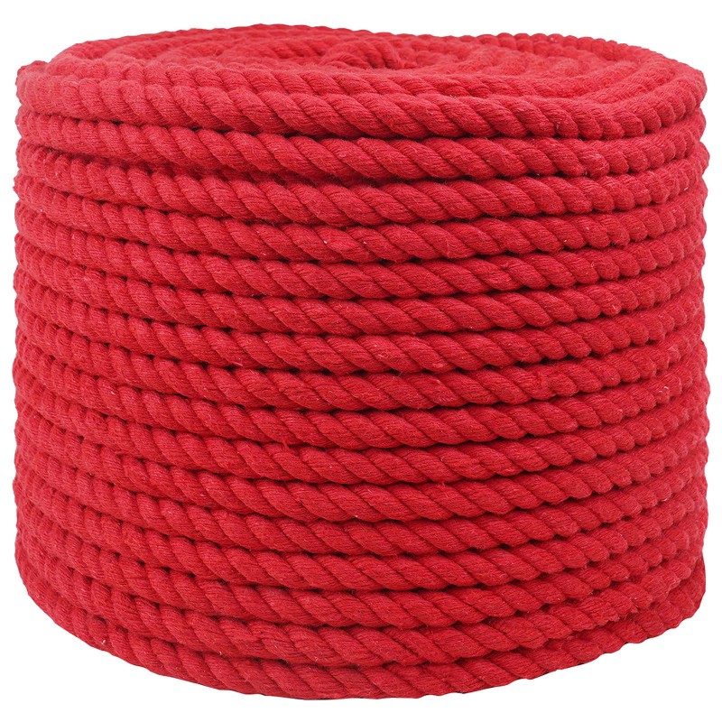vidaXL Κωτόσχοινo 10 mm 25 m Κόκκινο 100% Βαμβάκι