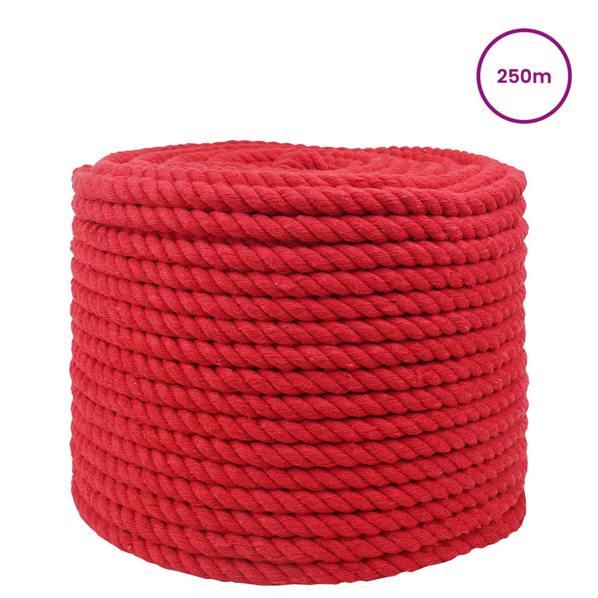 vidaXL Κωτόσχοινo 14 mm 250 m Κόκκινο 100% Βαμβάκι