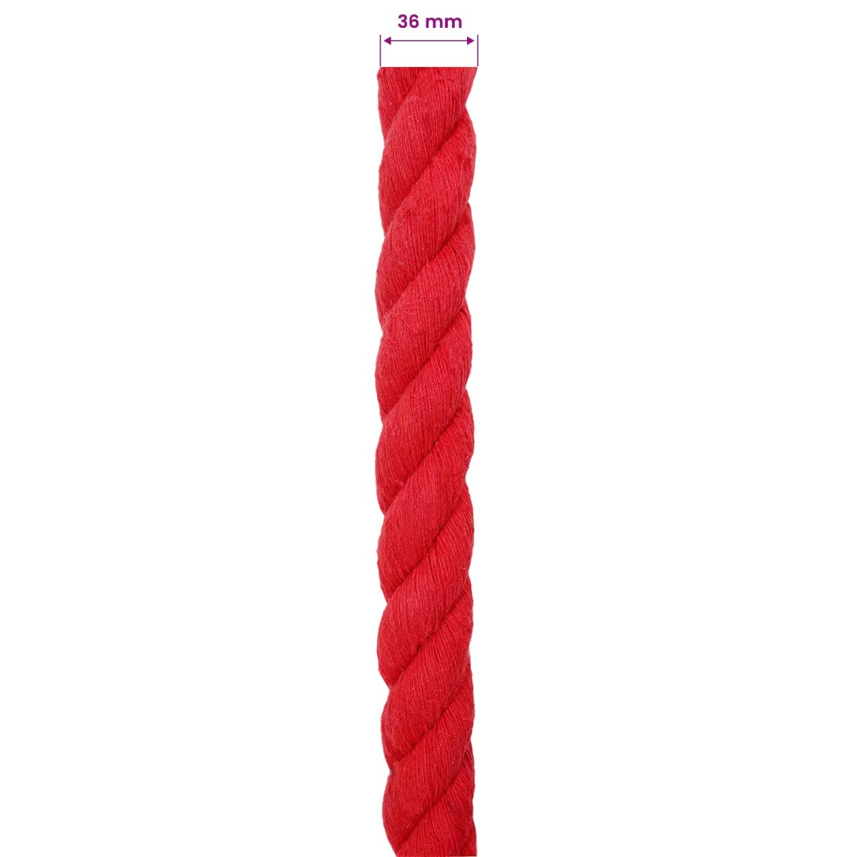 vidaXL Κωτόσχοινo 36 mm 25 m Κόκκινο 100% Βαμβάκι