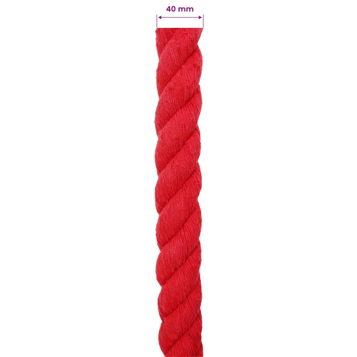 vidaXL Κωτόσχοινo 40 mm 5 m Κόκκινο 100% Βαμβάκι