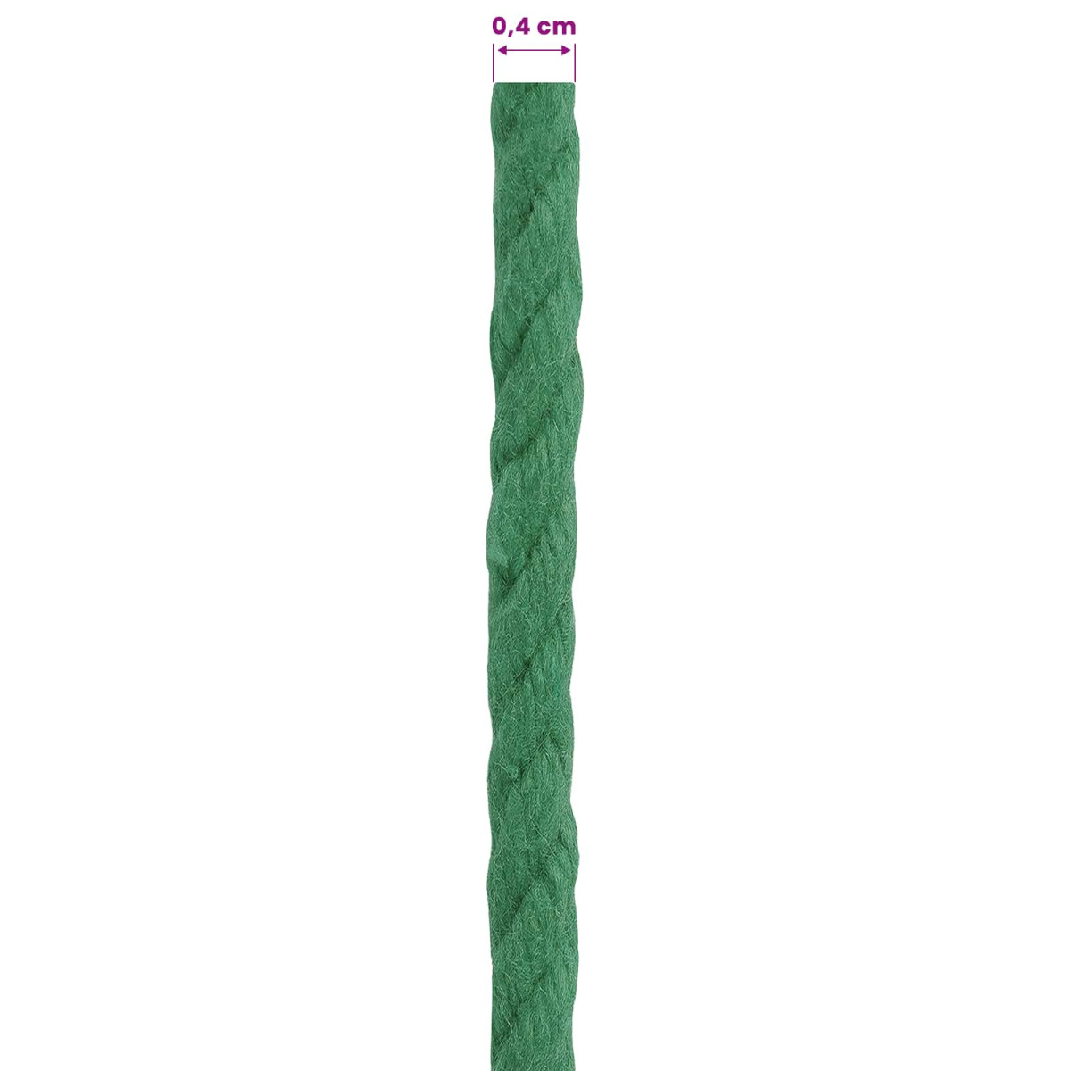 vidaXL Cotton Twine 4 mm 250 m Πράσινο 100% Βαμβάκι