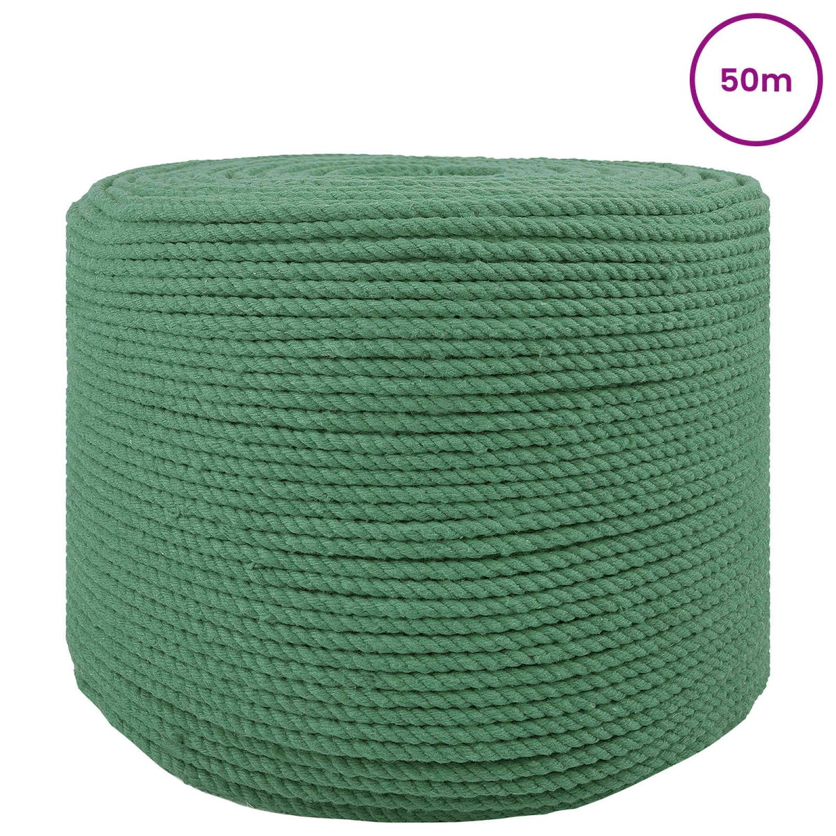 vidaXL Κωτόσχοινo 6 mm 50 m Πράσινο 100% Βαμβάκι