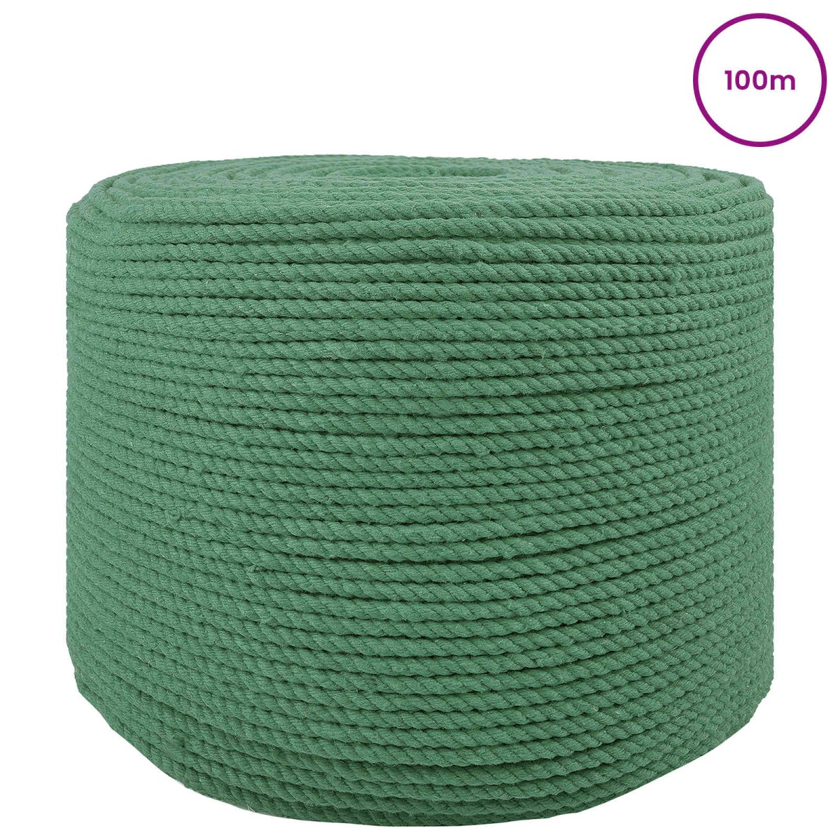 vidaXL Κωτόσχοινo 8 mm 100 m Πράσινο 100% Βαμβάκι