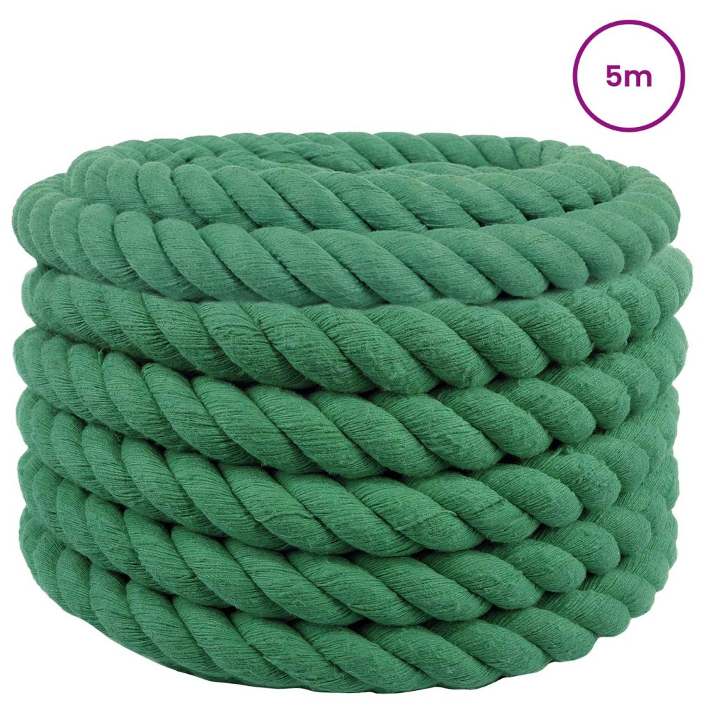 vidaXL Κωτόσχοινo 36 mm 5 m Πράσινο 100% Βαμβάκι