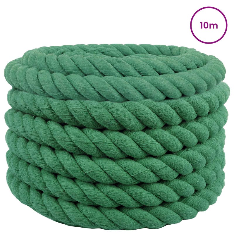 vidaXL Κωτόσχοινo 36 mm 10 m Πράσινο 100% Βαμβάκι