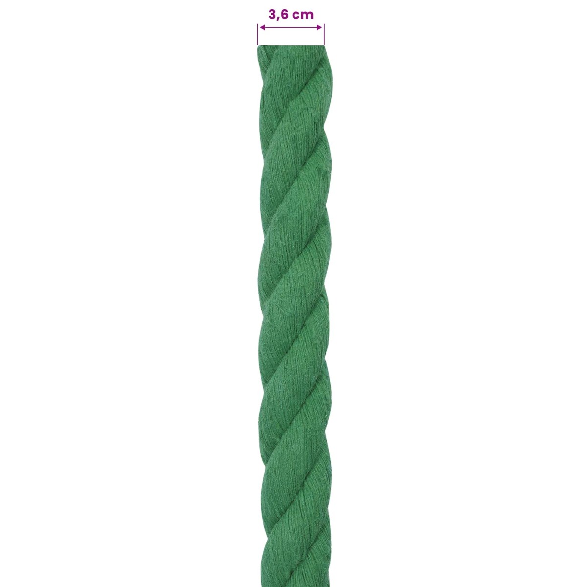 vidaXL Κωτόσχοινo 36 mm 10 m Πράσινο 100% Βαμβάκι
